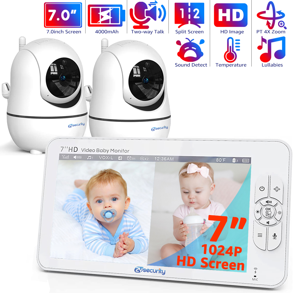 Baby Monitor Split Screen - Monitor bayi Video 7.0 inci HD