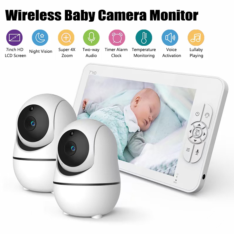 Baby Monitor Split Screen - Monitor Bayi Video 7.0 Inci 1080P