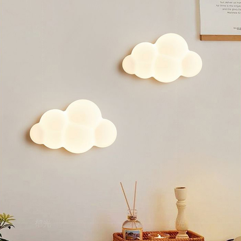 Baby Nursery Knobs - Lampu dinding awan putih untuk kamar