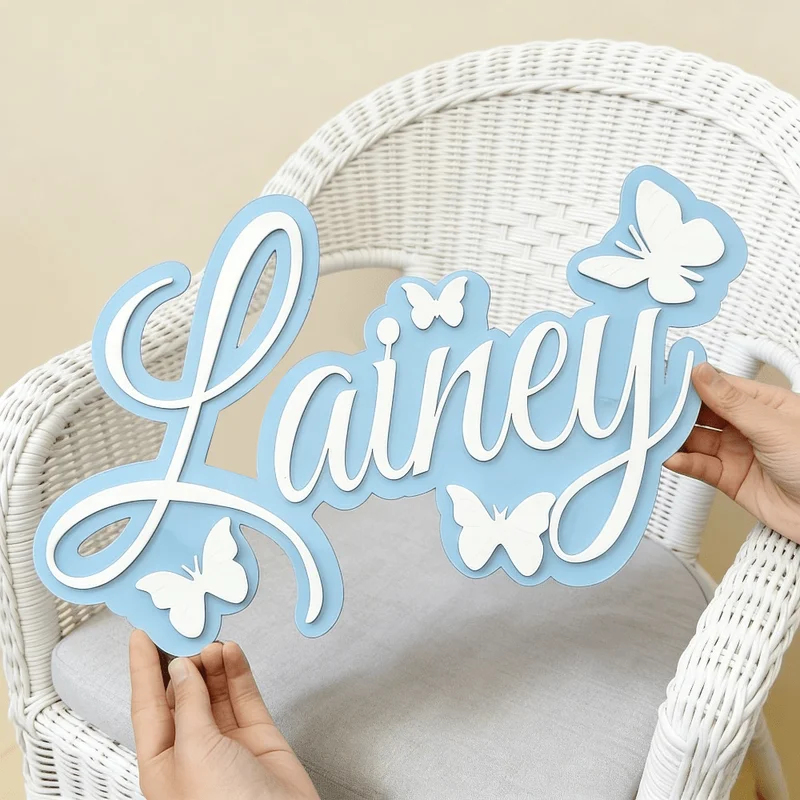 Baby Nursery Wall Decor - Plakat Nama Bayi yang Dipersonalisasi, Desain