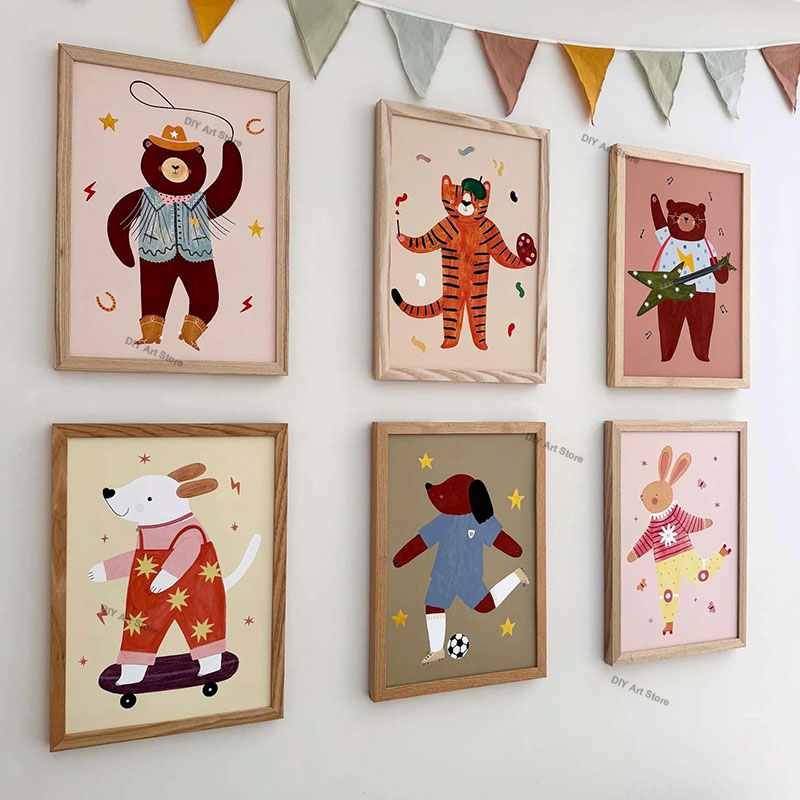 Baby Nursery Wall Decor - Lukisan Kanvas Seni Dinding Kamar Anak