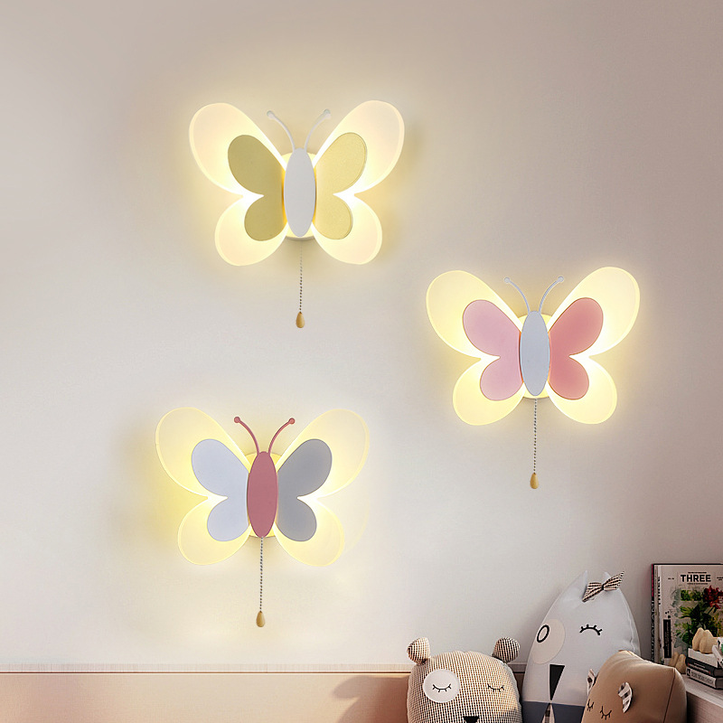 Baby Nursery Knobs - Lampu Dinding Kartun Lucu Biru Merah