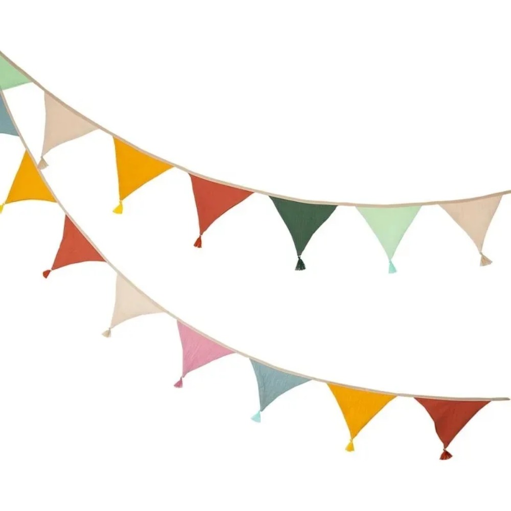 Baby Nursery Bunting - 20 Buah Spanduk Bendera Kain Multiwarna