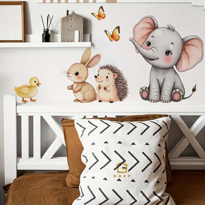 Baby Nursery Wall Decor - Stiker Dinding Hewan Kartun-Stiker Pembibitan Landak