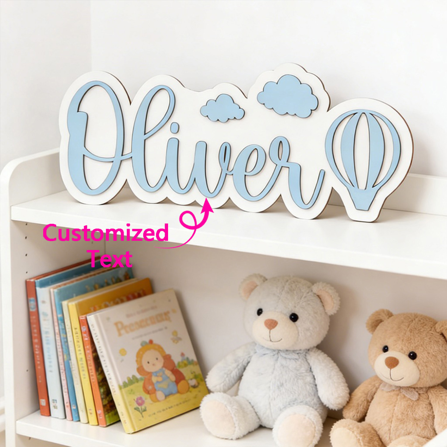 Baby Nursery Usa - Papan Nama Kamar Balon Udara Panas