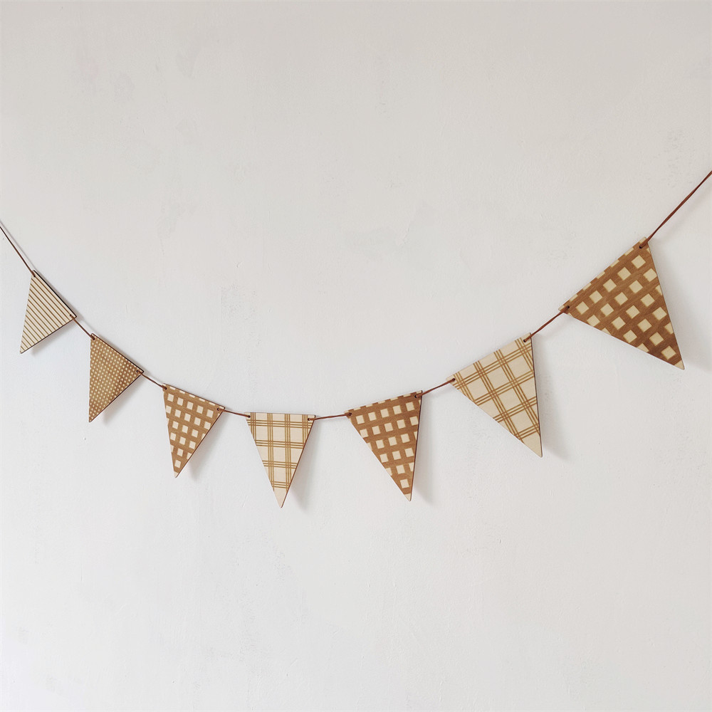 Baby Nursery Bunting - INS Nordic Manik-manik Bintang Kayu Garland