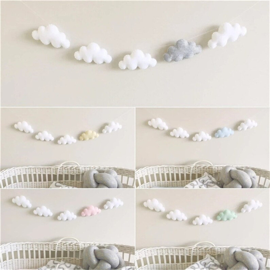 Baby Nursery Hanging Decor - Nordic merasa awan karangan bunga tali