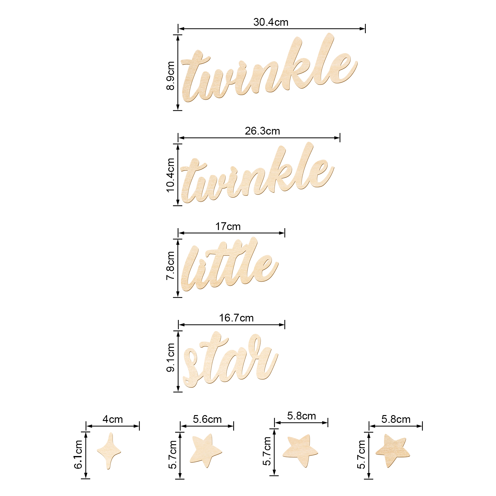 Papan Kayu Twinkle Twinkle Lit - Baby Nursery Wall Decor ulasan dan harga