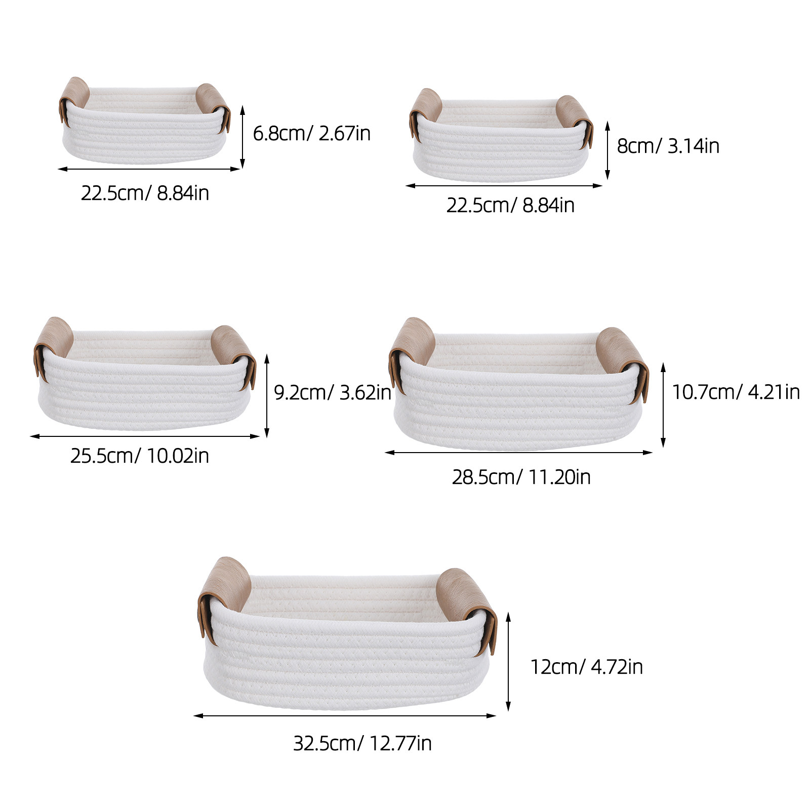 5Pcs Set Keranjang Anyaman, Ke - Baby Nursery Handles ulasan dan harga