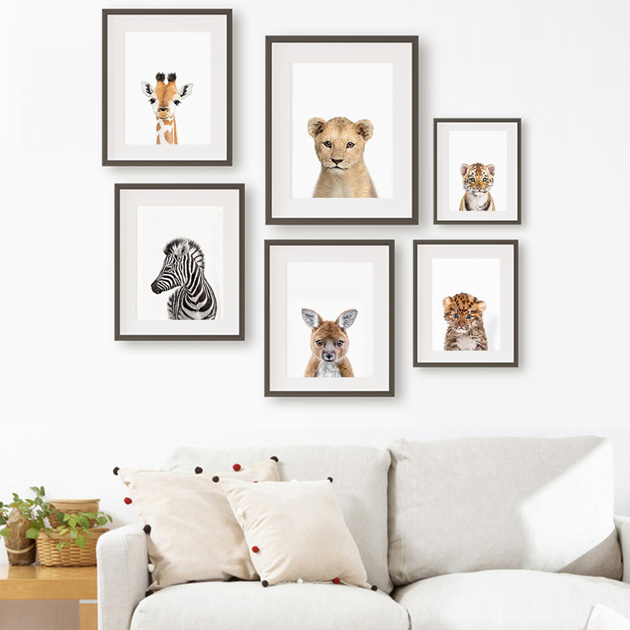 Cetakan Seni Dinding Kamar Bay - Baby Nursery Jungle Animals ulasan dan harga
