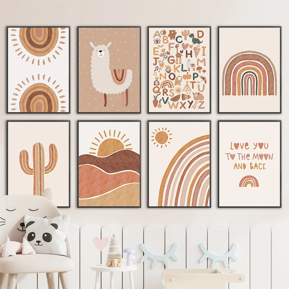 Lukisan Kanvas Seni Dinding Ka - Baby Nursery Jungle Animals ulasan dan harga