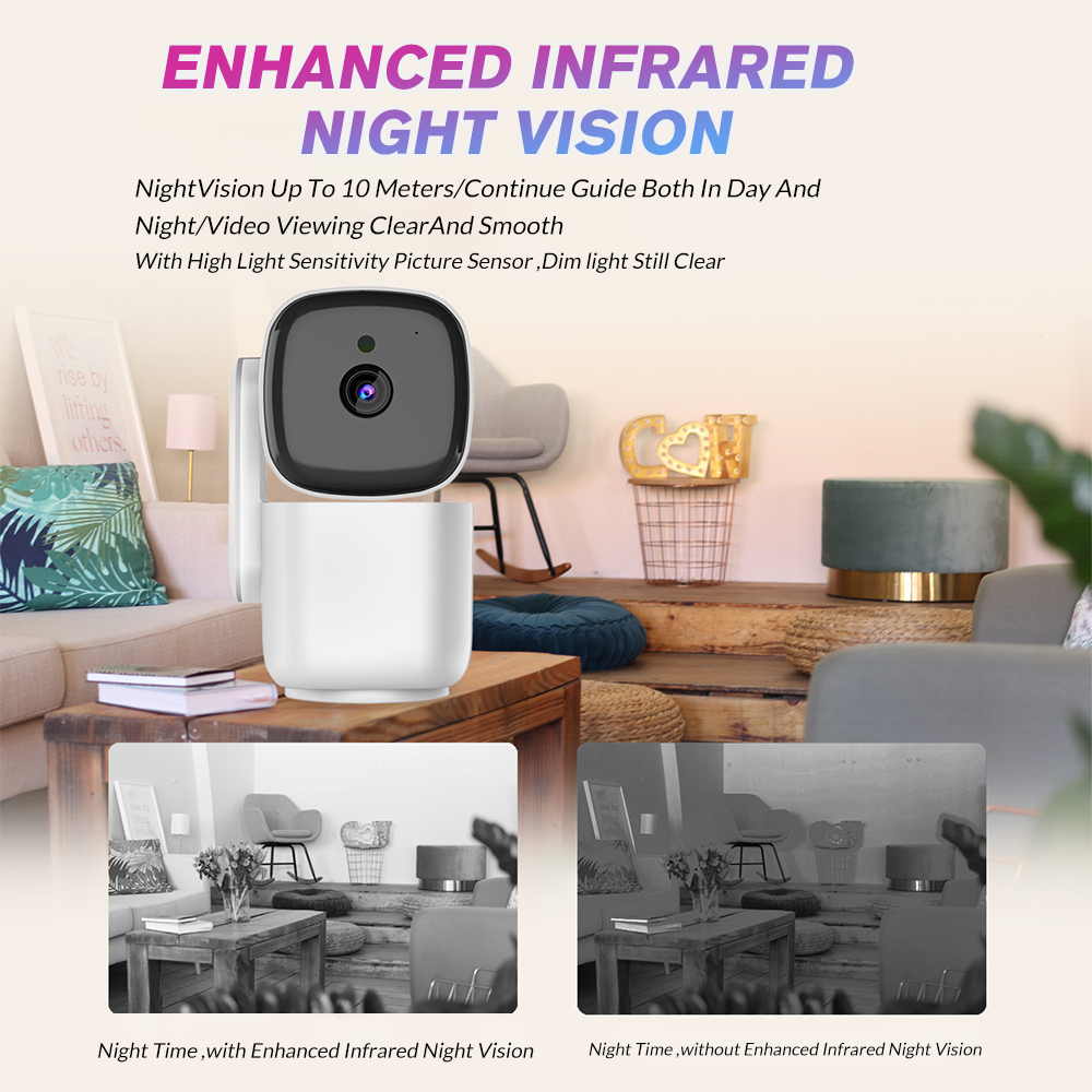 Kamera Keamanan PTZ Dalam Ruan - Baby Monitor Split Screen ulasan dan harga