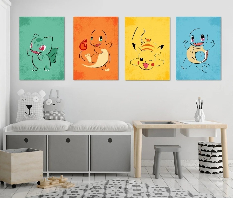 Poster kartun Anime Pokemon Po - Baby Nursery Hanging Decor ulasan dan harga