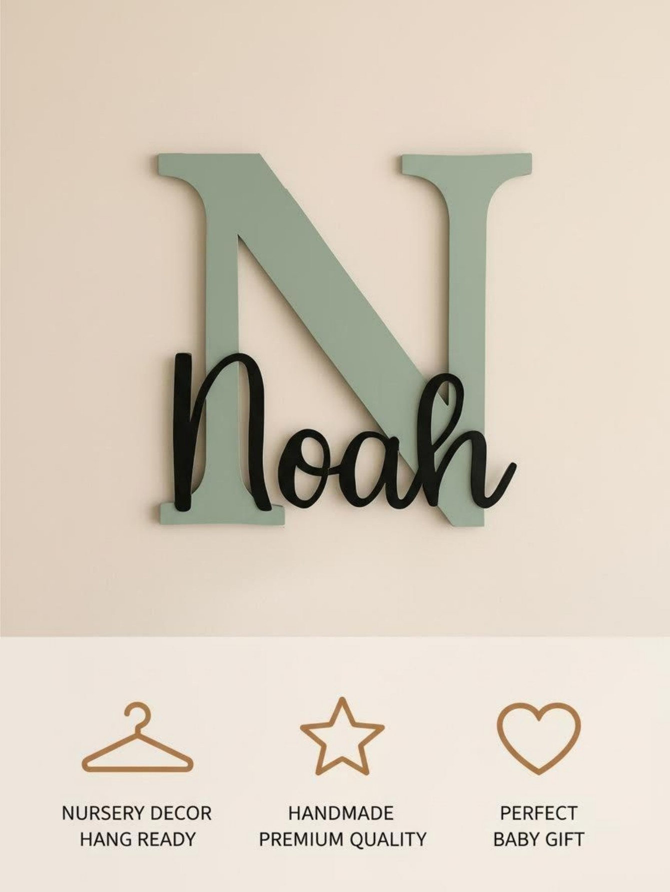Papan Nama Kayu Bentuk Awan Cu - Baby Nursery Wall Decor ulasan dan harga