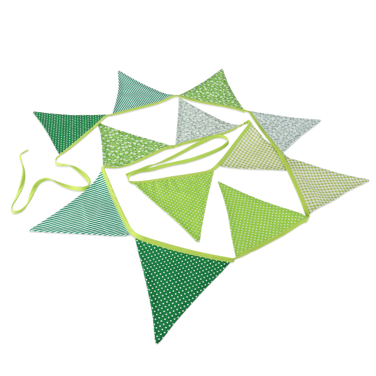 12 Buah Bendera Segitiga Hijau - Baby Nursery Bunting ulasan dan harga
