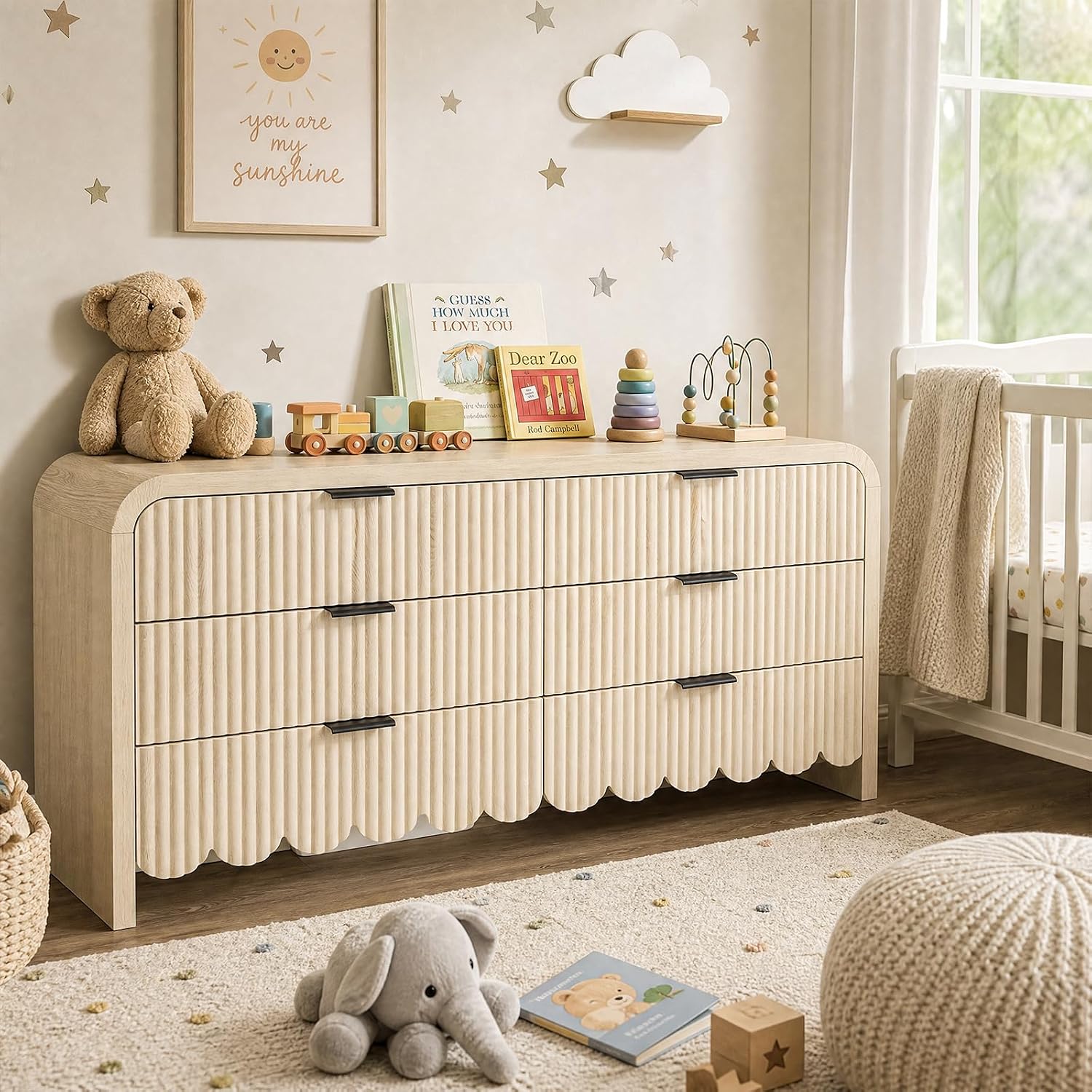 Lemari Pakaian Kayu 6 Laci, La - Baby Nursery Handles ulasan dan harga