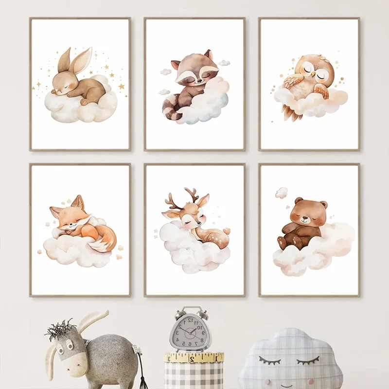 Seni Dinding Lucu Rakun Rubah  - Baby Nursery Picture Frames ulasan dan harga