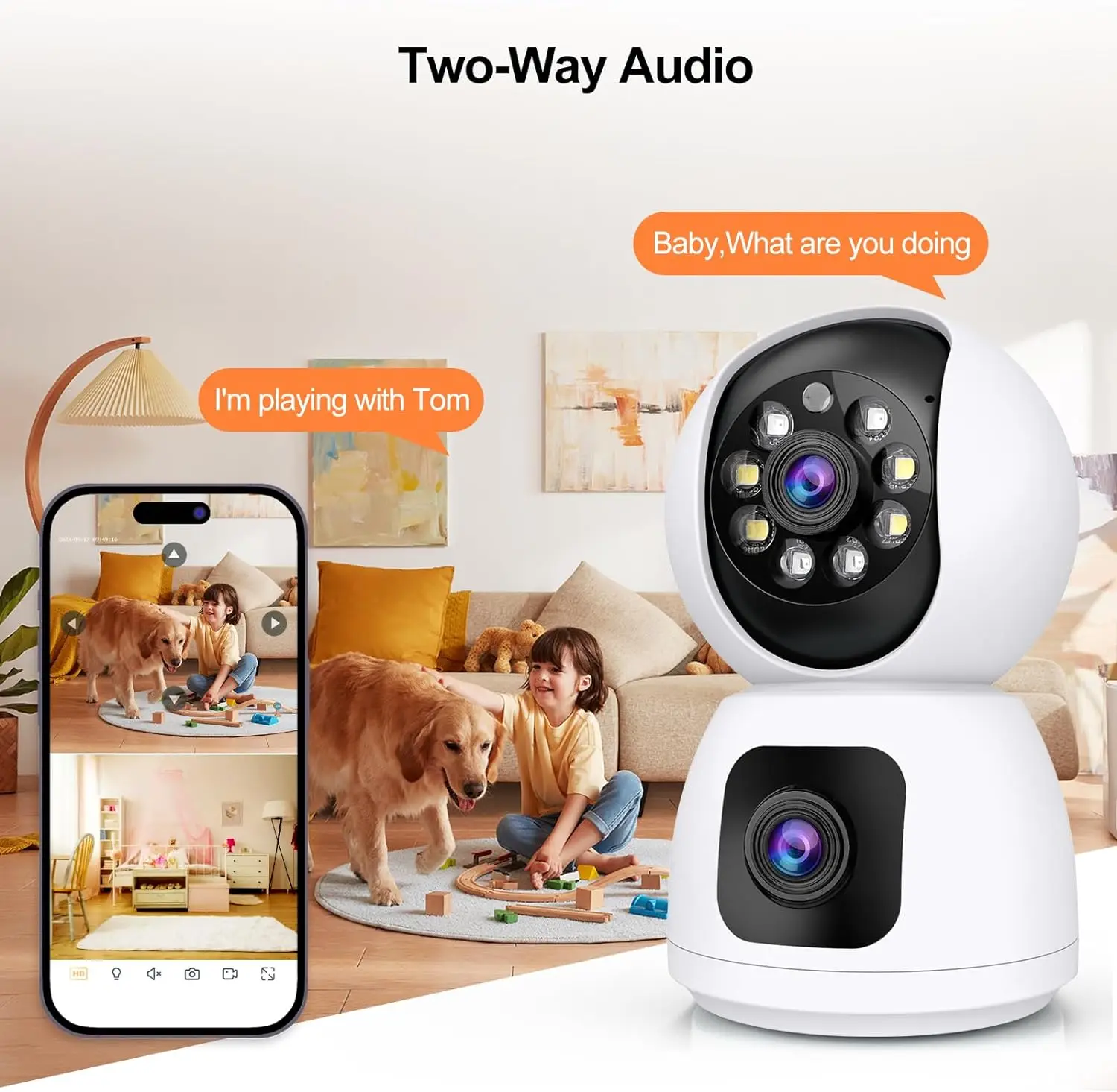 Kamera WiFi Tuya 4K 8MP HD Dal - Baby Monitor Split Screen ulasan dan harga