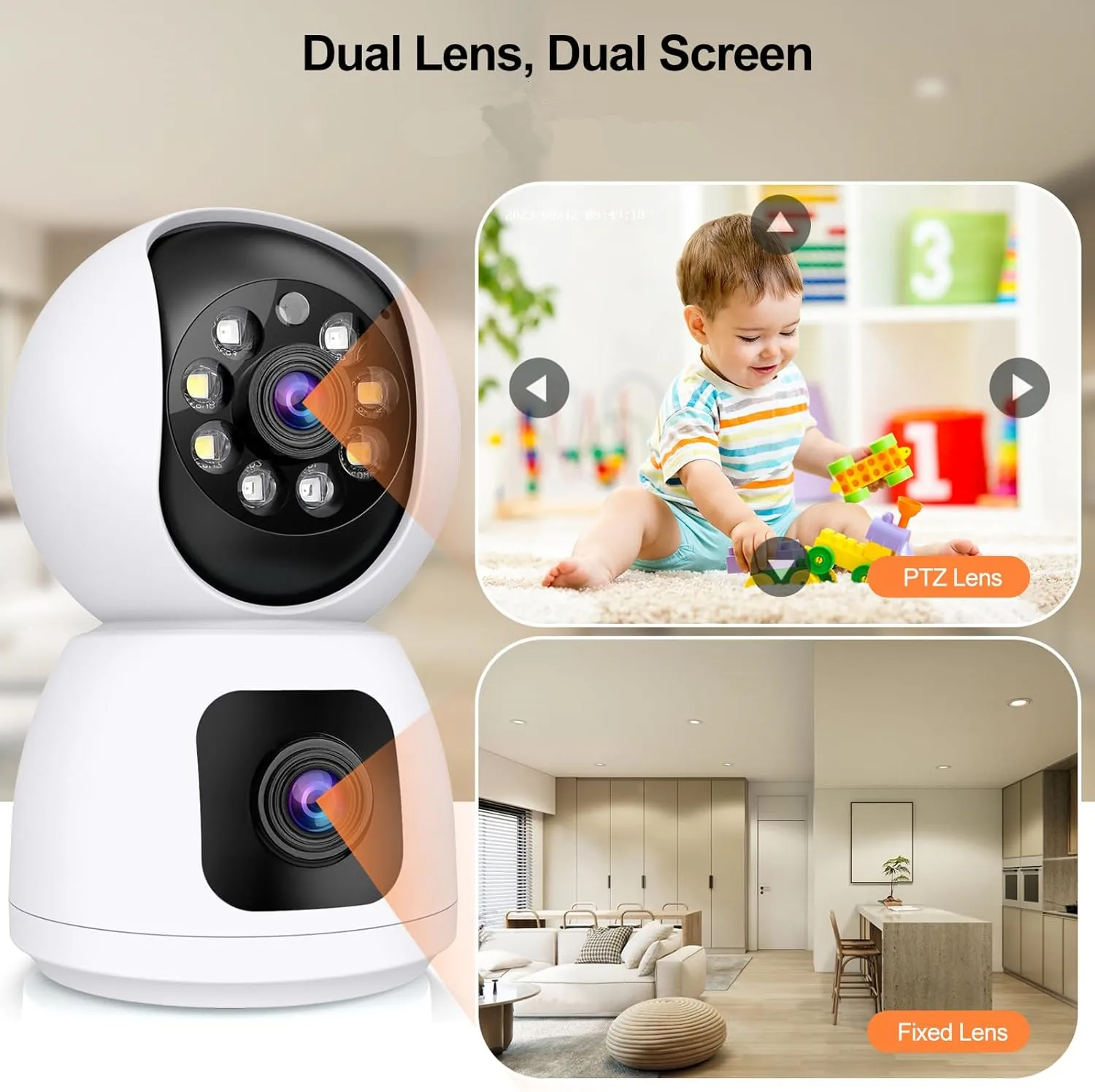 Kamera WiFi Tuya 4K 8MP HD Dal - Baby Monitor Split Screen ulasan dan harga