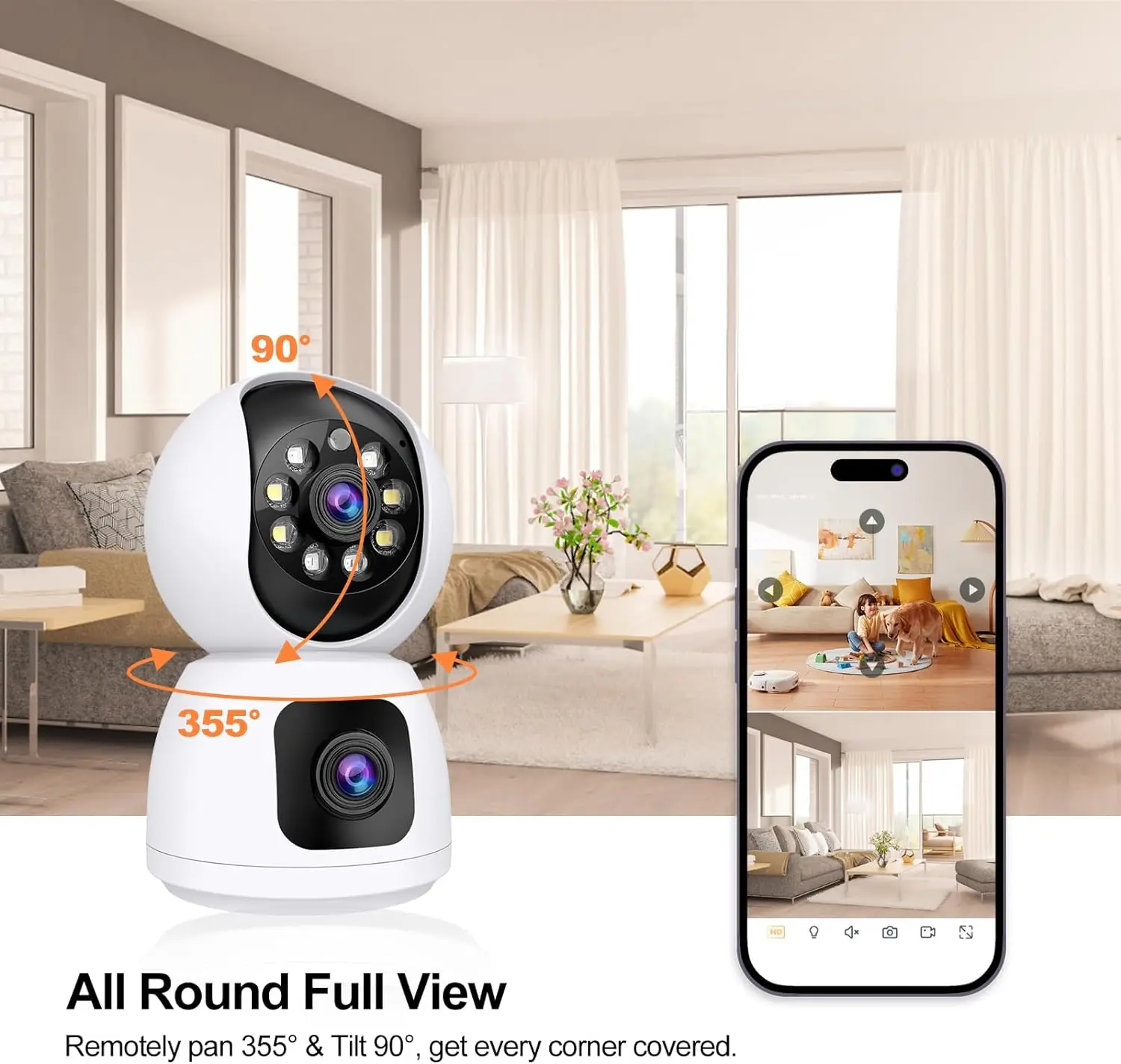 Kamera WiFi Tuya 4K 8MP HD Dal - Baby Monitor Split Screen ulasan dan harga