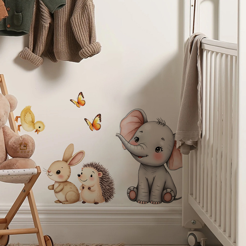Stiker Dinding Hewan Kartun-St - Baby Nursery Wall Decor ulasan dan harga
