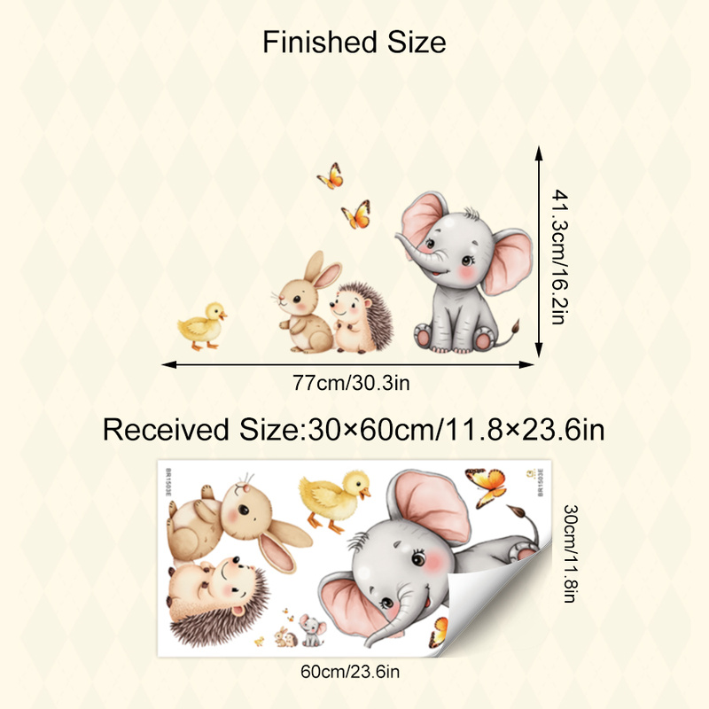 Stiker Dinding Hewan Kartun-St - Baby Nursery Wall Decor ulasan dan harga