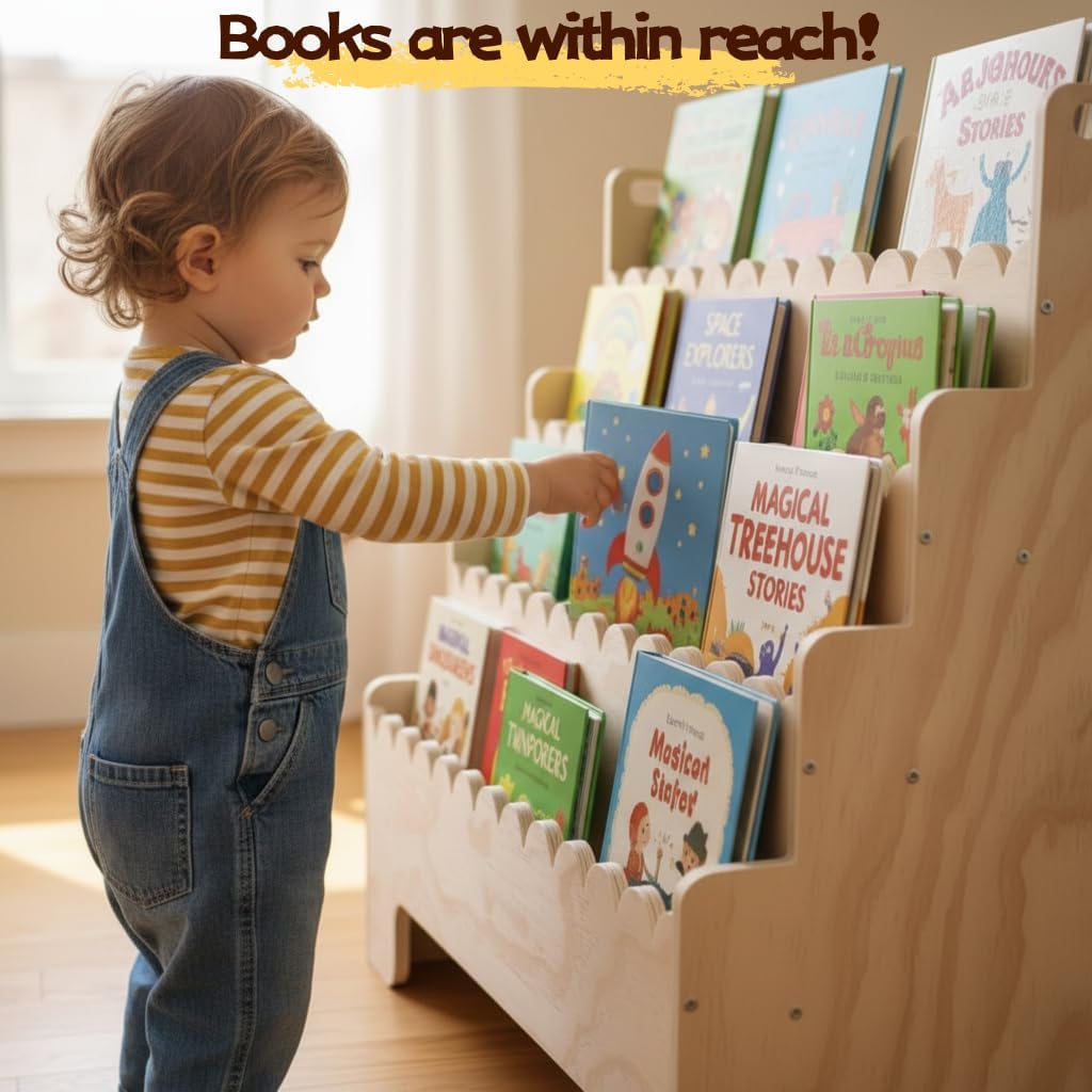 Rak Buku Anak 4 Tingkat, Rak B - Baby Nursery Shelf ulasan dan harga