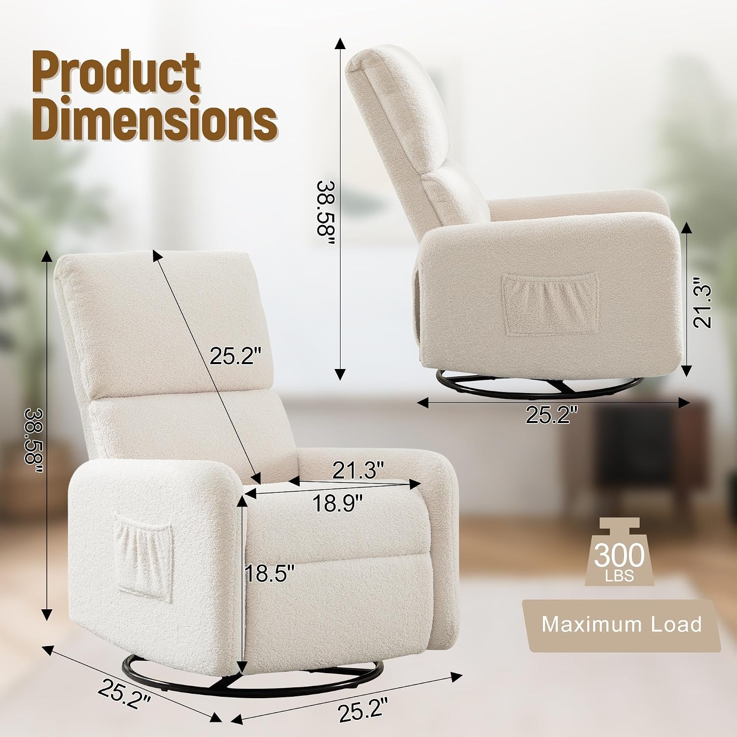 360 °   Kursi Goyang, Kursi Go - Rocking Chair Nursery ulasan dan harga