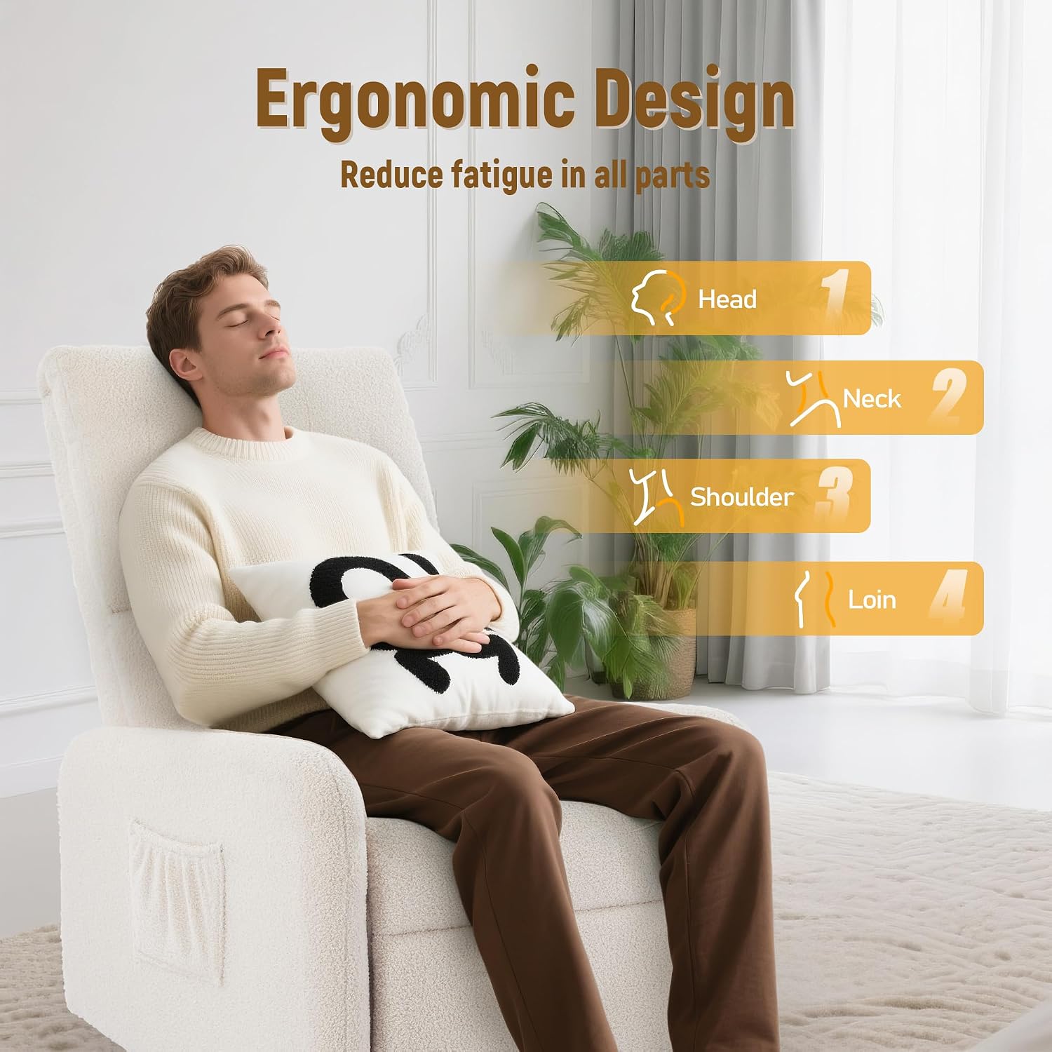 360 °   Kursi Goyang, Kursi Go - Rocking Chair Nursery ulasan dan harga