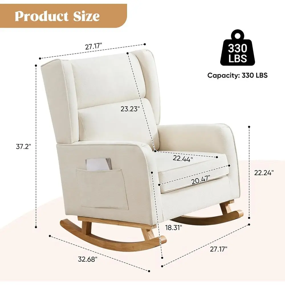 Kursi Goyang Kayu Solid Sandar - Rocking Chair Nursery ulasan dan harga