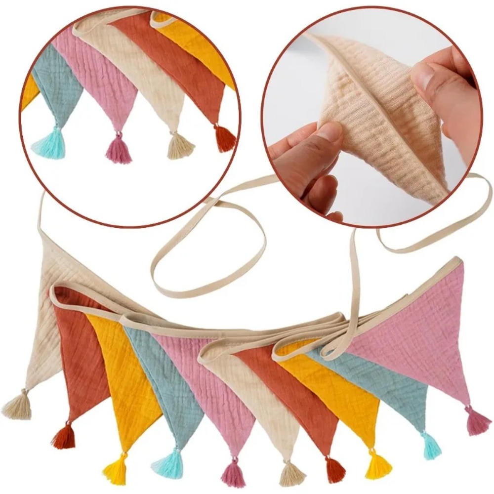 10 Buah Spanduk Bendera Kain M - Baby Nursery Bunting ulasan dan harga