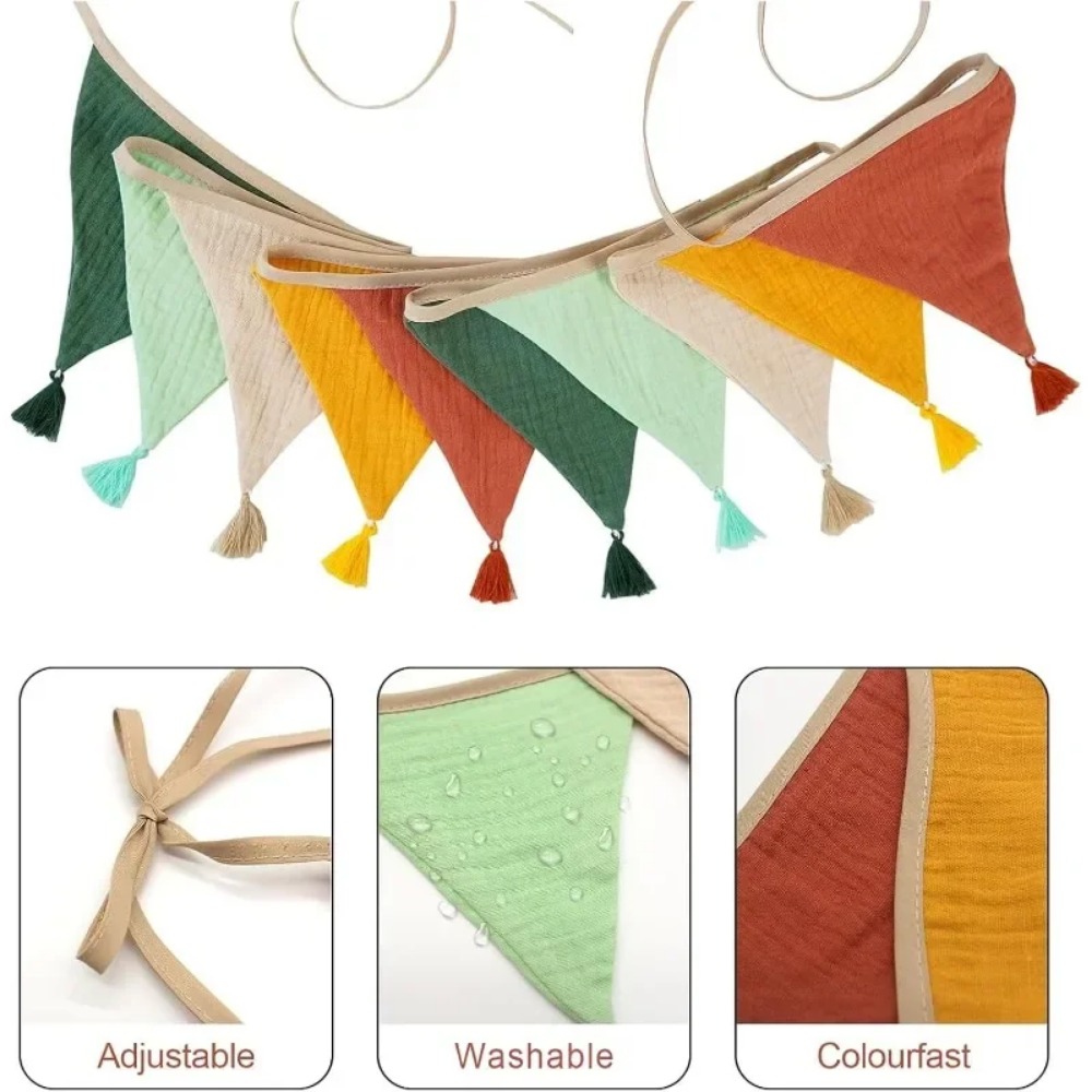 10 Buah Spanduk Bendera Kain M - Baby Nursery Bunting ulasan dan harga