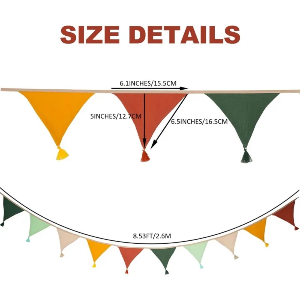10 Buah Spanduk Bendera Kain M - Baby Nursery Bunting ulasan dan harga