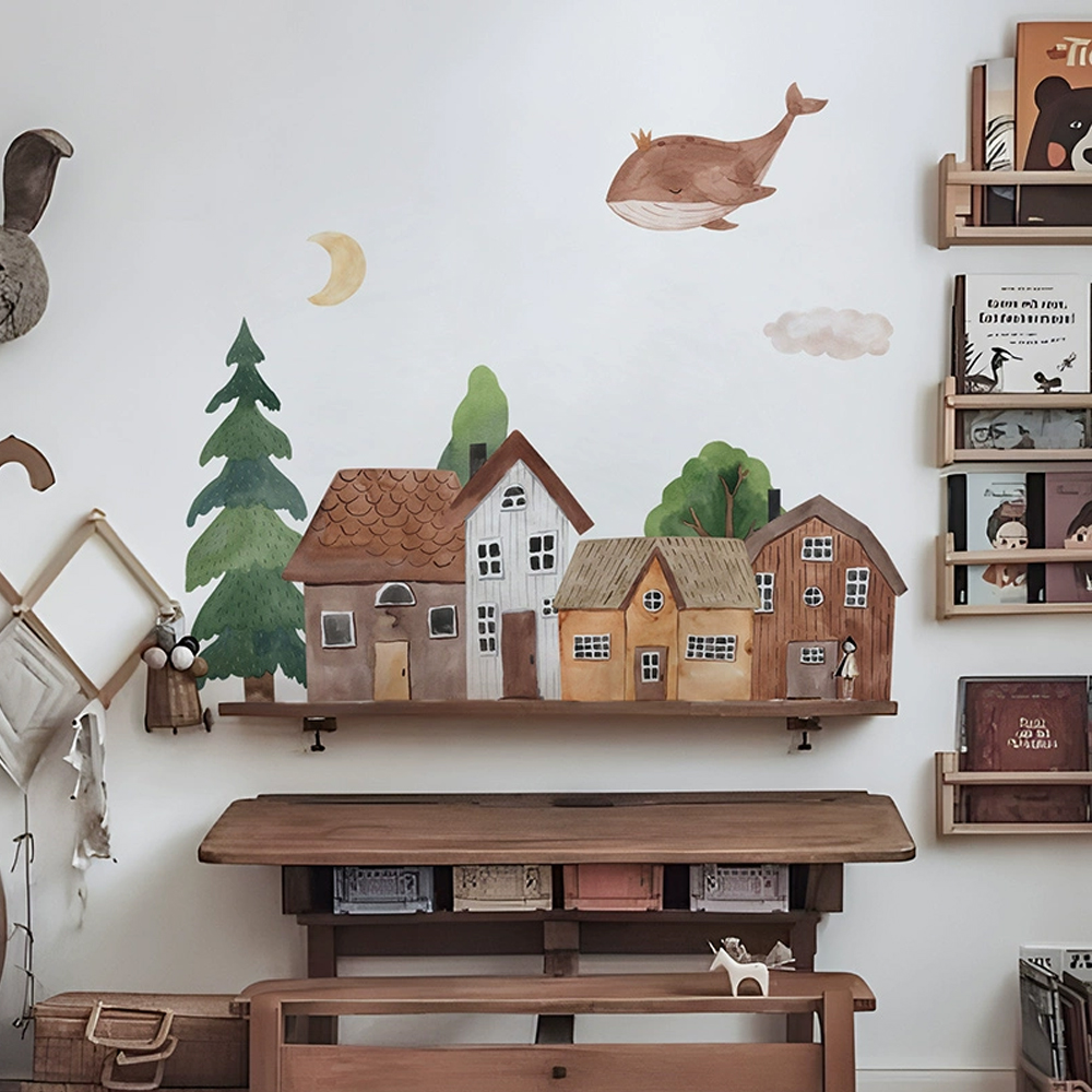 Stiker dinding kota Vintage, k - Baby Nursery Wall Decor ulasan dan harga
