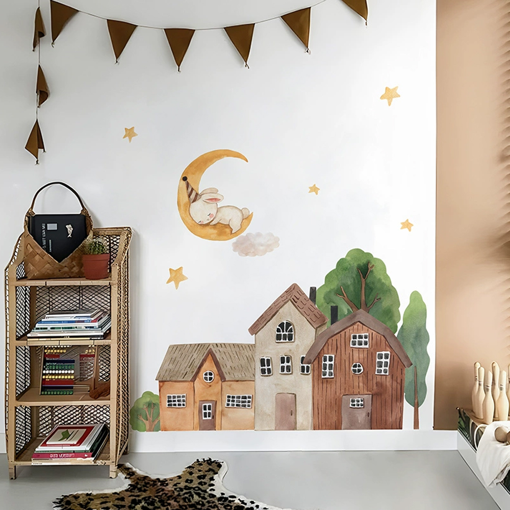 Stiker dinding kota Vintage, k - Baby Nursery Wall Decor ulasan dan harga