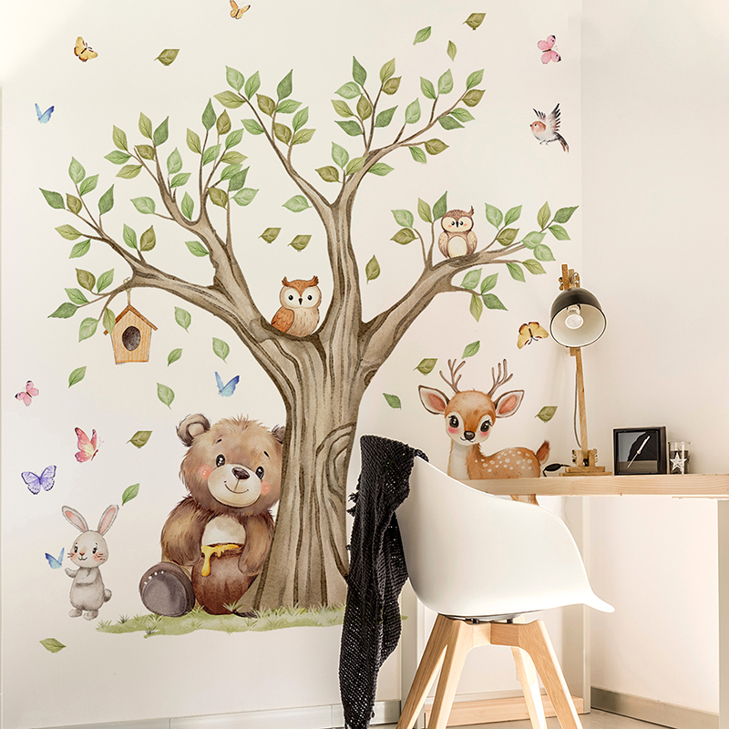 Stiker Dinding Taman Hewan Hut - Baby Nursery Jungle Animals ulasan dan harga
