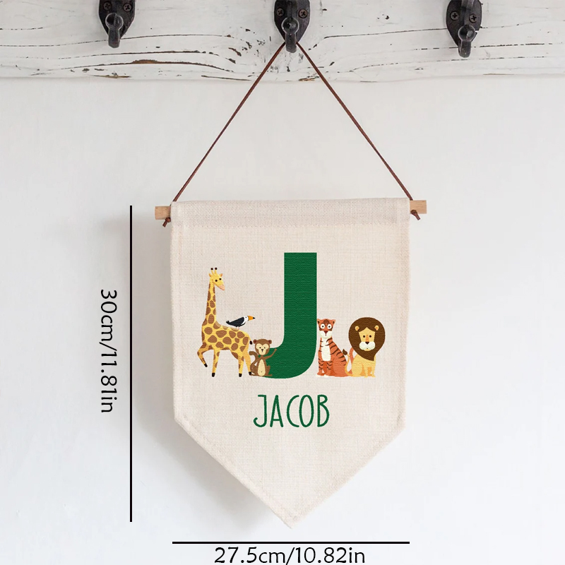 Bendera Panji Hewan Hutan Nama - Baby Nursery Hanging Decor ulasan dan harga