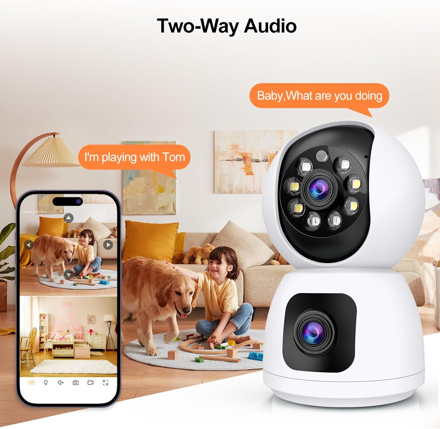 Kamera IP WiFi 8MP Lensa Ganda - Baby Monitor Split Screen ulasan dan harga