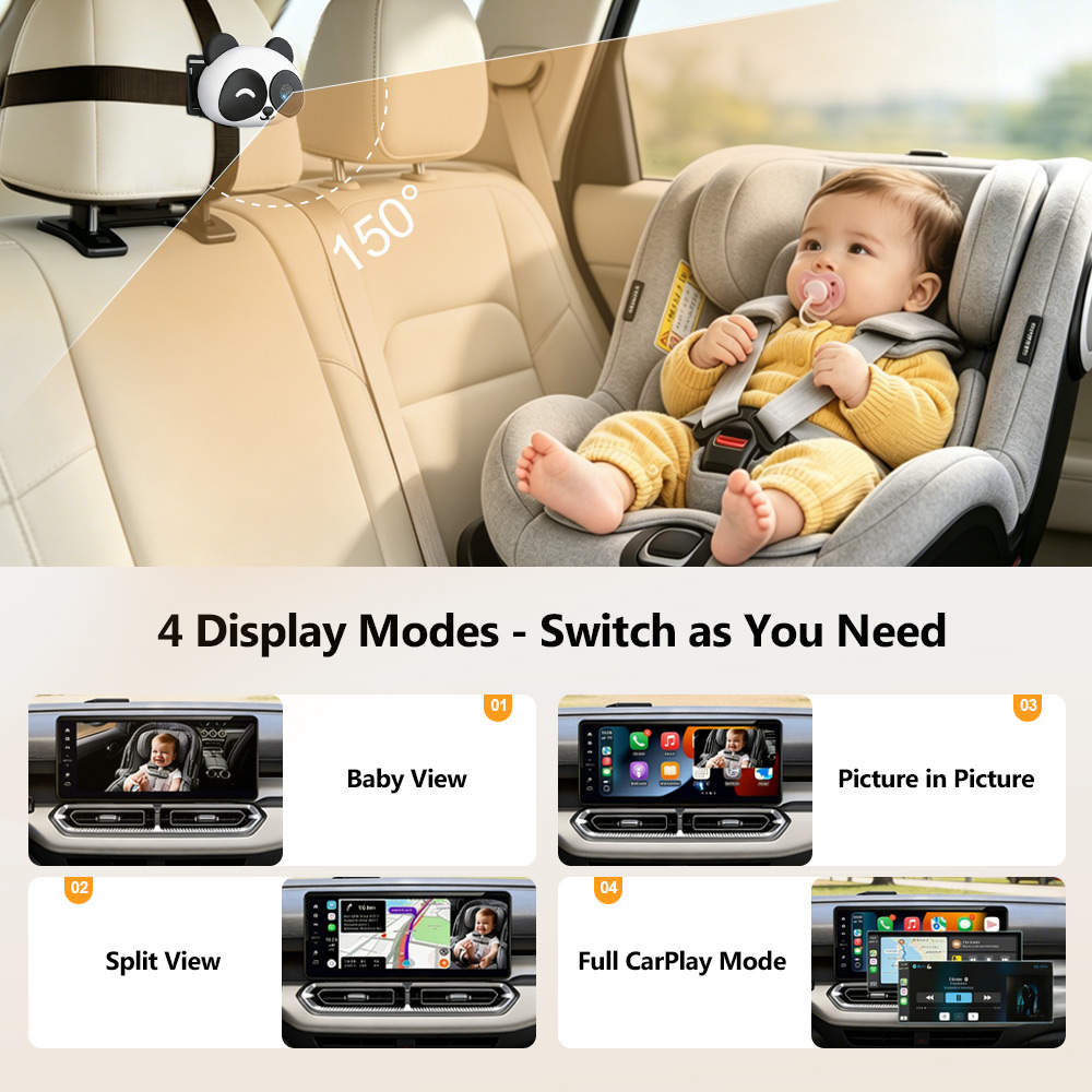 Adaptor CarPlay Nirkabel Cabin - Baby Monitor Split Screen ulasan dan harga